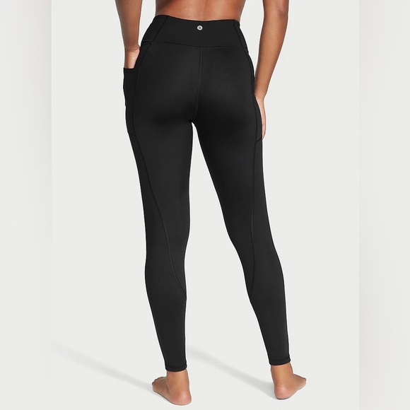 Victoria's Secret Essential High-Rise Pocket Leggings Black Medium (Short) NEW - Picture 3 of 3